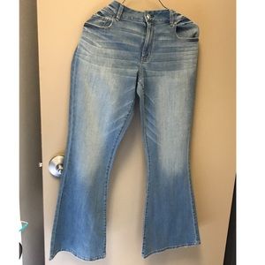 AE light wash “boho flare” bell bottom jeans.